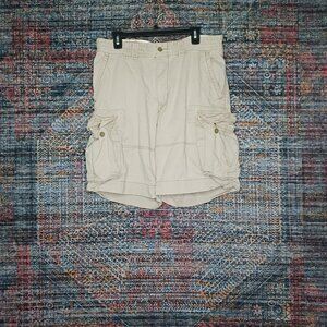 POLO Ralph Lauren mens solid khaki flap chino cargo shorts 34